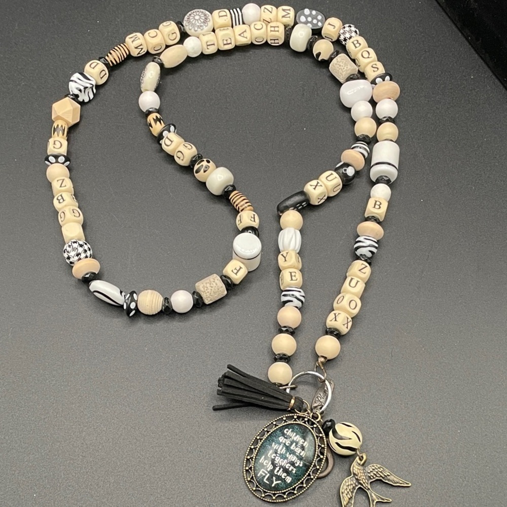 Plunder Design Teacher Gifts Beaded Lanyard Necklace